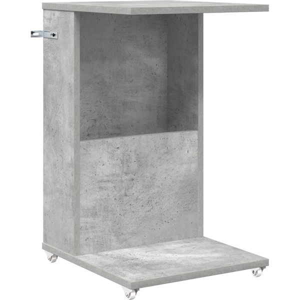 Syfax™ Tavolo Laterale Con Ruota Grigio Cemento 40 X 35 X 60 Cm-image