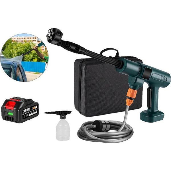 Idropulitrice, Pressione Massima 15 Bar, Batteria 18 V 2600 Mah, Motore Brushless, Lancia 6-In-1, Tubo Flessibile Da 5 Metri-image