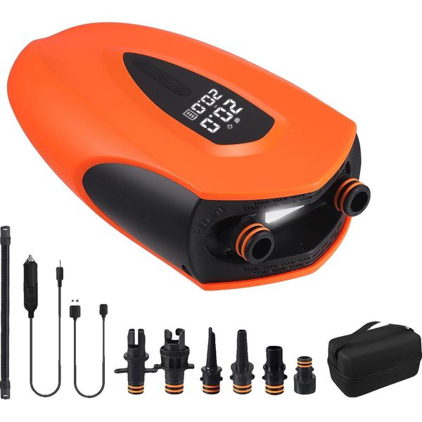 Pompa Elettrica Per Sup, 20 Psi, Portatile E Ricaricabile, Arancione-image