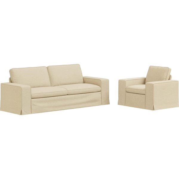 Vidaxl Divano 2 Posti Crema 182 X 80 X 82 Cm Tessuto-image