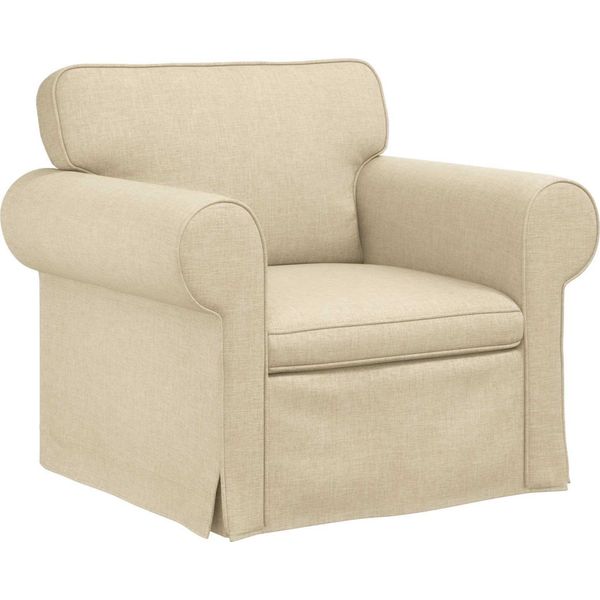 Vidaxl Divano Crema Dimensioni Totali: 95 X 82 X 80 Cm (L X P X A) Velluto-image