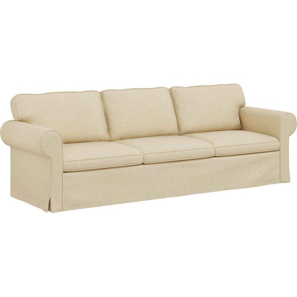 Vidaxl Divano Crema Dimensioni Totali: 245 X 82 X 80 Cm (L X P X A) Velluto-image