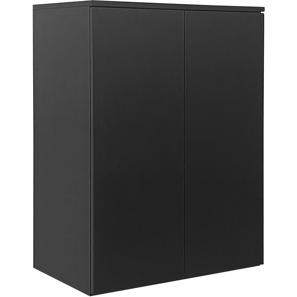 Aktenschrank Otto Home "Jarvie", Schwarz, B:60Cm H:80Cm T:35Cm, Holzwerkstoff, SchräNke, Mehrzweckschrank, Push-To-Open, 2 FäCher, 60X80 Cm-image