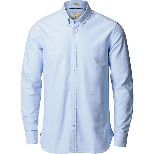 Nimbus Uomo Rochester Slim Fit Camicia Oxford A Maniche Lunghe RW5439 (2XL) (Azzurro)-image