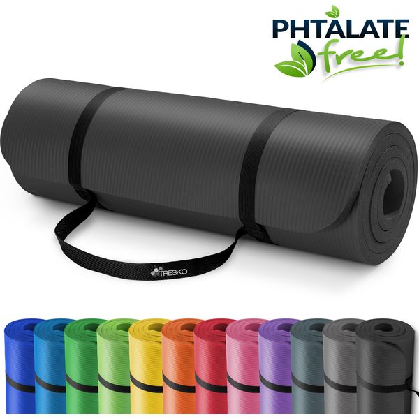 Tresko Tappetino Yoga 190X100X1,5 Cm Tappetino Fitness Tappetino Ginnastica Pilates Nero-image