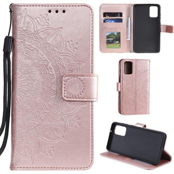 Custodia Per Samsung Galaxy A41 Custodia Per Cellulare Flip Case Cover Borsa Mandala Rosegold-image