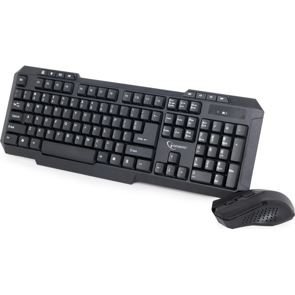Gembird | Set Da Scrivania | KBS-WM-02 | Set Tastiera E Mouse | Senza Fili | Mouse Incluso | Stati Uniti | Nero | Usb | Stati Uniti | 450 G | Tastiera Numerica | Connessione Senza Fili-image