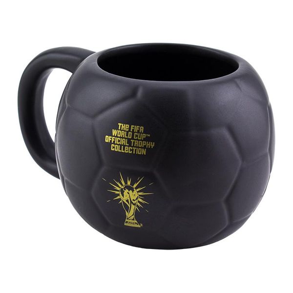Tazza Paladone A Forma Di Pallone Da Calcio Fifa (Nero E Oro).-image
