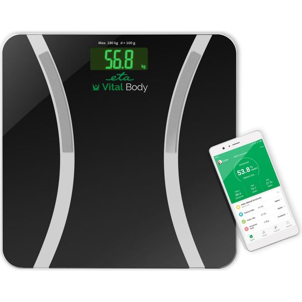 Eta Eta Vital Body Rectangle Black Bilancia Pesapersone Elettronica-image