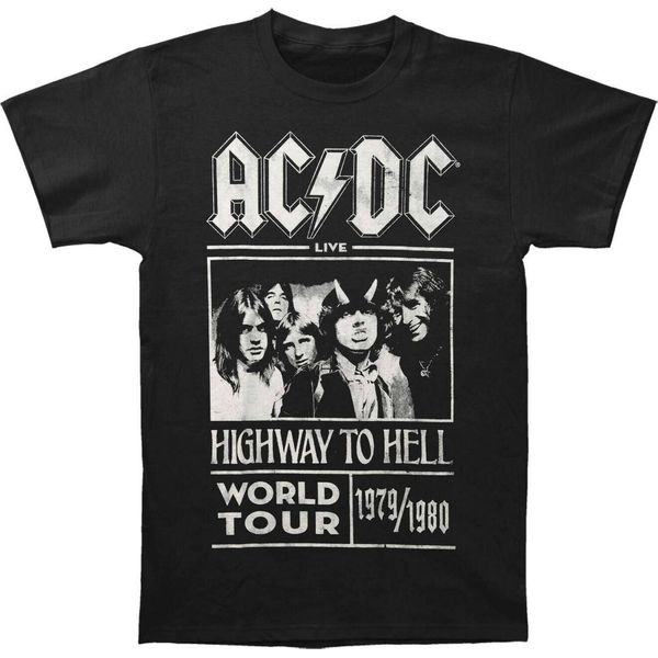 Ac/Dc - Maglietta "Highway To Hell World Tour 1979/1980"" Uomo/Donna Unisex RO456 (Xxl) (Nero)"-image