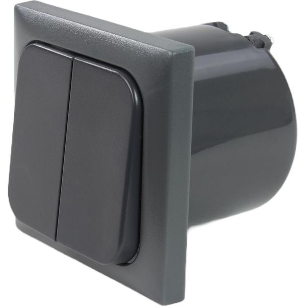 C-Line Presto Inprojal Cbe Interruttore Serie 12-230 Volt + Cornice + Presa Iso Camper Caravan Barca Antracite-image