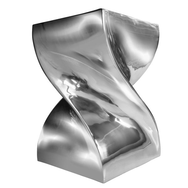 Riess-Ambiente Beistelltisch Twist - 30Cm Silber Aluminium Poliert Sitzhocker Modern Design-image