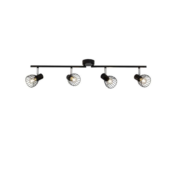 Brilliant Lampe Blacky Spotrohr 4Flg Schwarz 4X D45, E14, 40W, Geeignet FüR Tropfenlampen (Nicht Enthalten) Arm Schwenkbar / KöPfe Schwenkbar-image