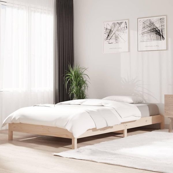 The Living Store Letto Impilabile 100X200 Cm Legno Massiccio Di Pino-image