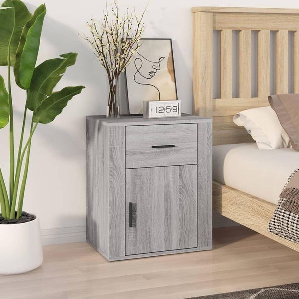 Vidaxl Comodino Grigio Sonoma 50X36X60 Cm Materiale A Base Di Legno - Comodino - Comodini - Mobile Da Letto - Cassettiera Da Letto-image