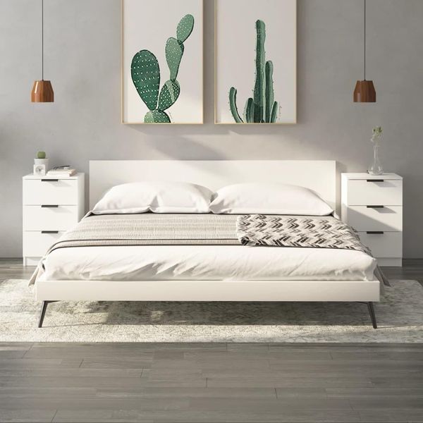 The Living Store Comodini 2 Pz. Bianco 40X36X65 Cm-image