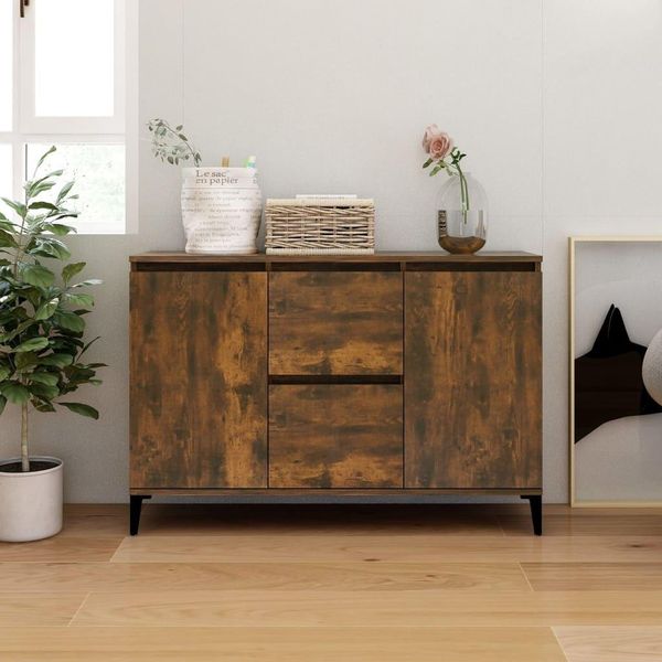 Syfax™ Credenza Rovere Fumo 102X35X70 Cm In Legno Multistrato-image