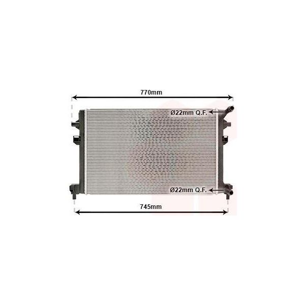 Van Wezel 03012707 - Oe 5Q0121251HP Radiatore, Raffreddamento Motore Per Tt (Fv), Q3 (F3), Q3 (F3B), Q2 (Ga), A3 (8V), Leon (5F), Leon (Kl), Ateca (Kh), Superb Iii (3V), Octavia Iv (Nx), Octavia Iii (5E), Kodiaq, Karoq, Touran (5T), Tiguan (Bj, Bw), Tiguan (Ad, Ax), Passat (3G), Golf Vii, Golf Sportsvan (AM1, AN1), Arteon (3H)-image