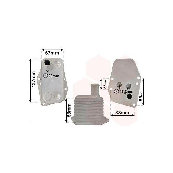 Van Wezel 06003555 Radiatore Olio Motore Per Bmw 3 Touring (E91) 3 Berlina (E90) 3 Berlina (E46) 5 Berlina (E60) 1 Hatchback (E87) 5 Touring (E61)-image