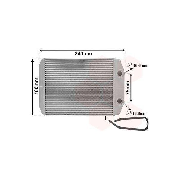 Van Wezel 17016700 - Oe 77366093 Scambiatore Di Calore, Riscaldatore Per 500 (312), Panda-image