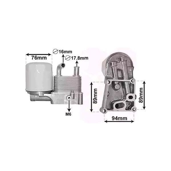 Van Wezel 18003598 Radiatore Dell'olio Olio Motore Per Ford Focus (Daw, Dbw) Focus Estate (Dnw) Transit Connect (P65, P70, P80) Focus Notchback (Dfw)-image