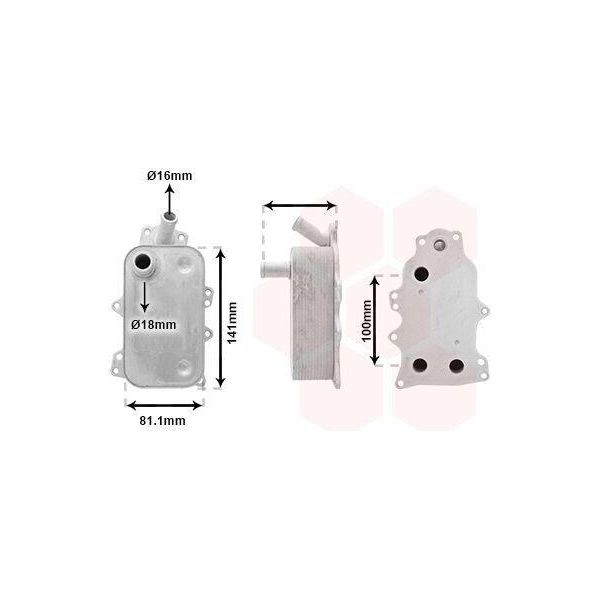 Van Wezel 18013720 Radiatore Olio Motore Per Ford Transit Mk6 Box (V347, V348, Fa) Transit Mk6 Bus (V347, V348, Fd, Fb, Fs, Fz, Fc)-image
