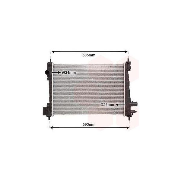 Van Wezel 37012721 Radiatore Acqua Radiatore Motore Per Opel Karl (C16)-image