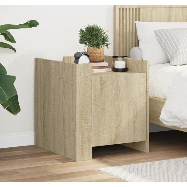 Vidaxl Comodino Rovere Sonoma 45X50X50 Cm Materiale A Base Di Legno-image