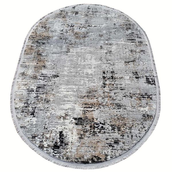 Tappeto Ovale 140X190 Cm Stefano - Grigio / Nero-image