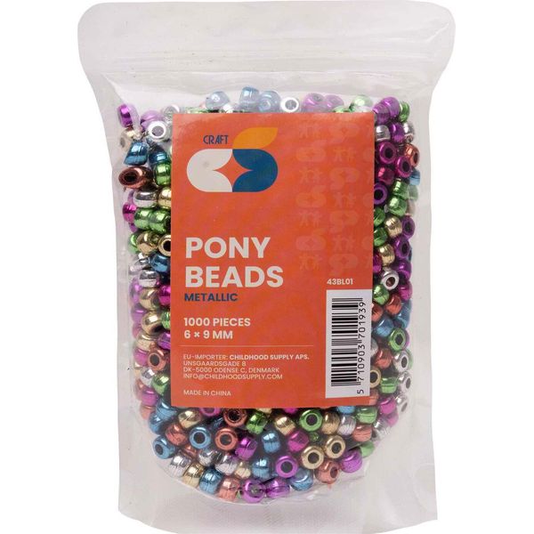 Colorations - Perline Pony Metallic 6X9 Mm, 1000Pz.-image