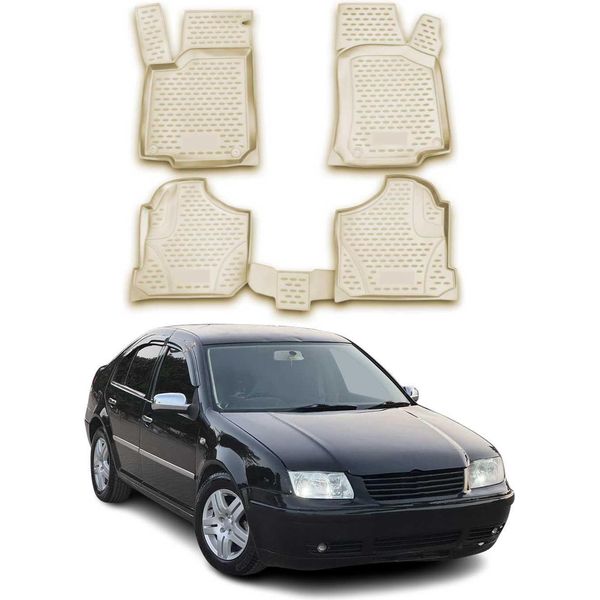 Omac Gummimatten FußMatten FüR Vw Bora 1998-2004 Tpe Automatten Beige 4X-image