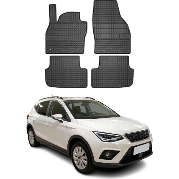 Omac Gummi FußMatten FüR Seat Arona 2017-2025 Automatten Gummi Schwarz 4Tlg-image