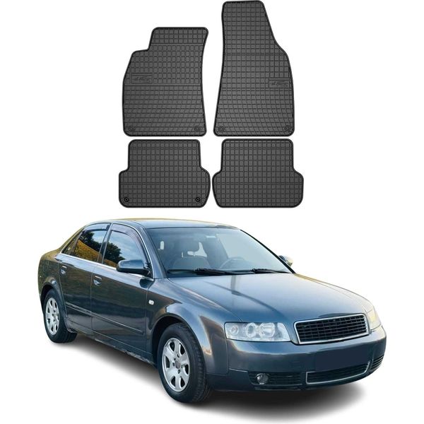 2000-2008 Audi A4 Limo Avant Tappetini In Gomma Nera 4 Pz-image