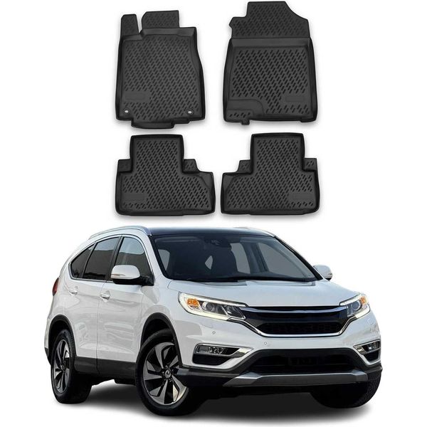 Omac Gummimatten FußMatten FüR Honda CR-V 2012-2016 Tpe Automatten Schwarz 4X-image