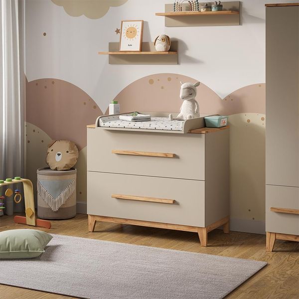 Vitalispa Fasciatoio Malia, 108 X 98 Cm Con 2 Cassetti, Cashmere/Artigianale-image