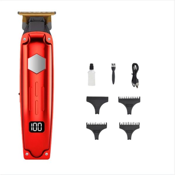 Inf Tagliacapelli Professionale Da Uomo - Regolabarba Cordless Con Display Digitale Rosso-image