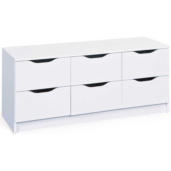 Cassettiera Interlink Classic 6 Cassetti, Colore: Bianco, 120 X 40 X 50 Cm-image