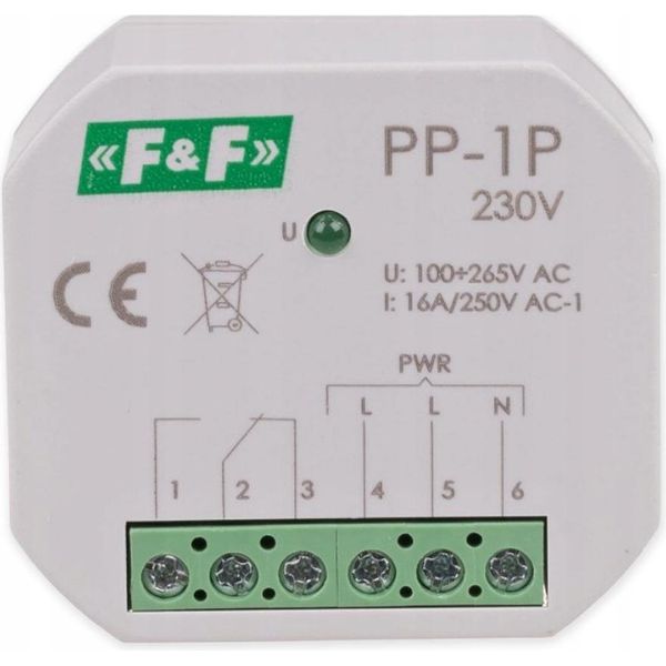 Relè Elettromagnetico PP-1P-230V 16A Illuminazione Lampadine Led F&F 8510-image