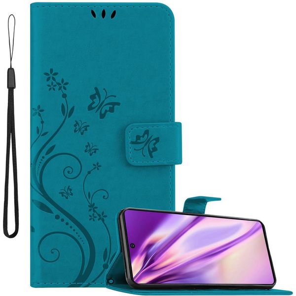 Cadorabo Cover Per Samsung Galaxy A91 / S10 Lite / M80S Cover Protettiva In Blu Cover Protettiva Per Cellulare Custodia Fiori-image