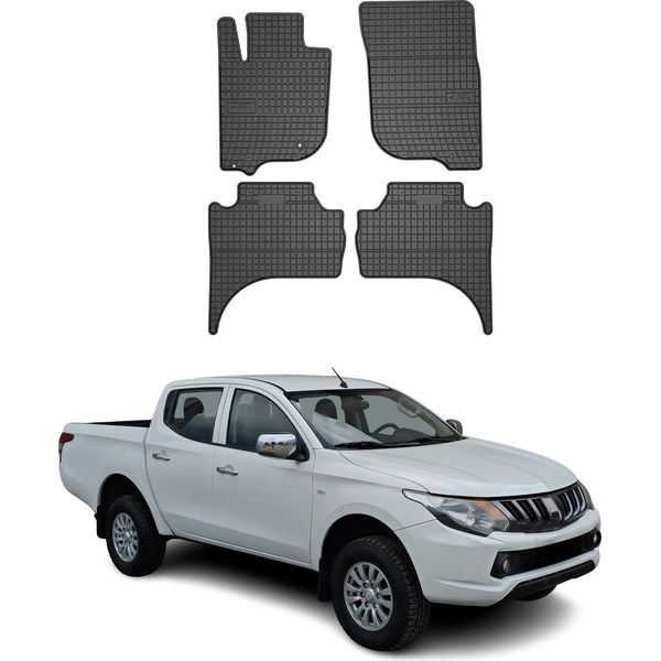 2019-2025 Mitsubishi L200 Tappetini In Gomma Nera 4 Pz-image