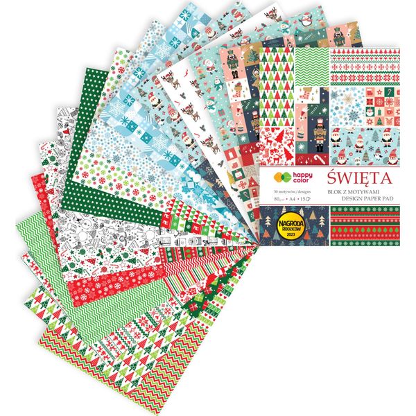 Blocco Creativo A4 15 Fogli 80G 30 Motivi Natale V2 Happy Color-image