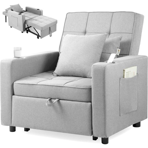 Sedia A Sdraio Makika Tommy Pieghevole In Grigio Chiaro-image