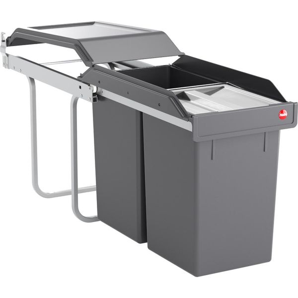 Cestino Hailo 3650102 Ta Swing A Tandem 2X 15 Litri Con Coperchio-image