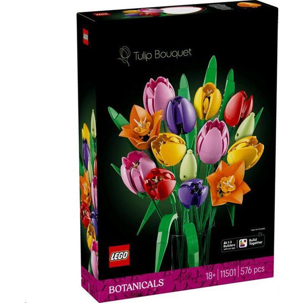 Bouquet Di Tulipani Lego Botanicals - Fiori Artificiali Per Adulti - Incl. 14 Tulipani Artificiali In 5 Colori Per Fiori Decorativi Per La Scrivania E La Casa - Set Di Artigianato Fai Da Te Come Regalo Per Le Donne - 11501-image