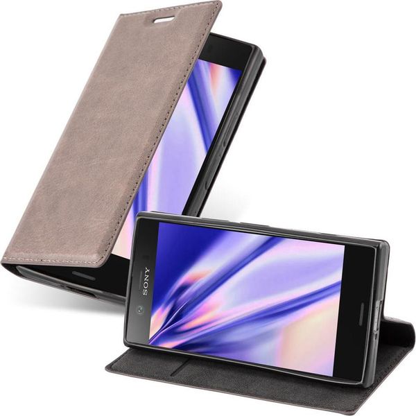 Cadorabo Cover Per Sony Xperia Z1 Compact Cover Protettiva In Marrone Custodia Per Cellulare Cover Chiusura Magnetica-image