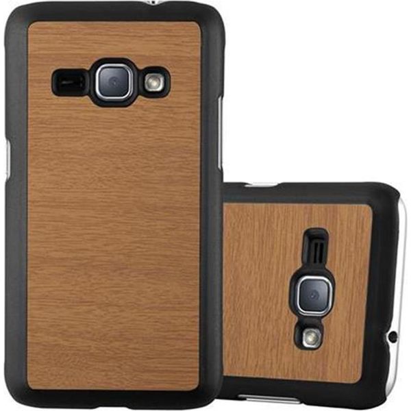 Cadorabo Cover Per Samsung Galaxy J1 2016 Cover Protettiva In Marrone Custodia Rigida Look Legno Cover Per Cellulare-image