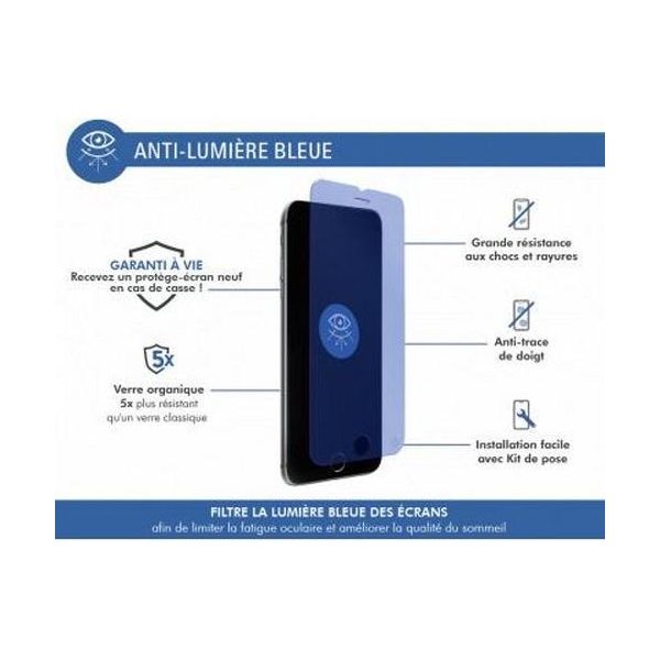 Force Glass, Pellicola Di Vetro Filtro Luce Blu Iphone Se 2022 / Se 2020 / 8 / 7 / 6S / 6, Trasparente-image