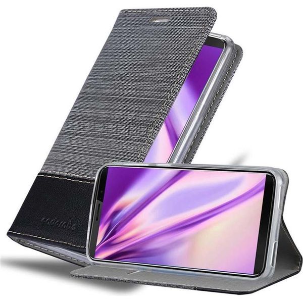Cadorabo Custodia Per Cubot J3 Pro Custodia Protettiva In Grigio Custodia Per Cellulare Custodia A Libro Cover-image