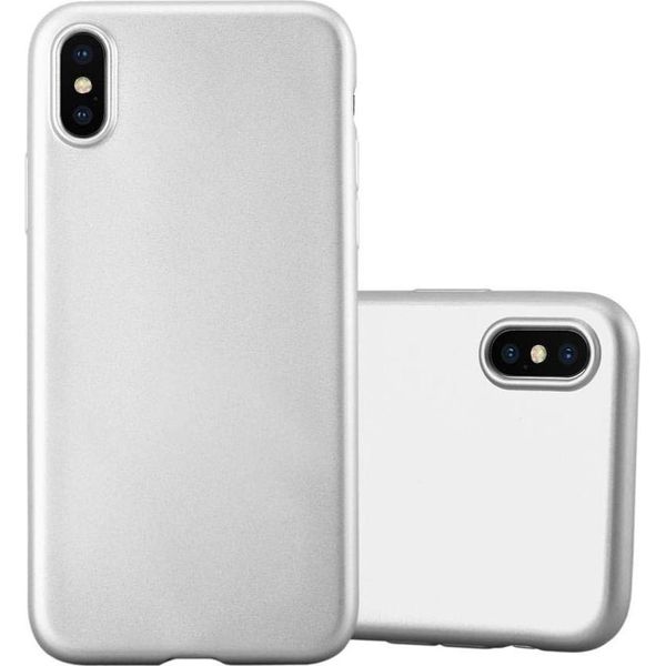 Cadorabo Custodia Protettiva Per Apple Iphone X / Xs In Argento Custodia Del Telefono Cellulare Tpu Custodia In Silicone Cover Case-image