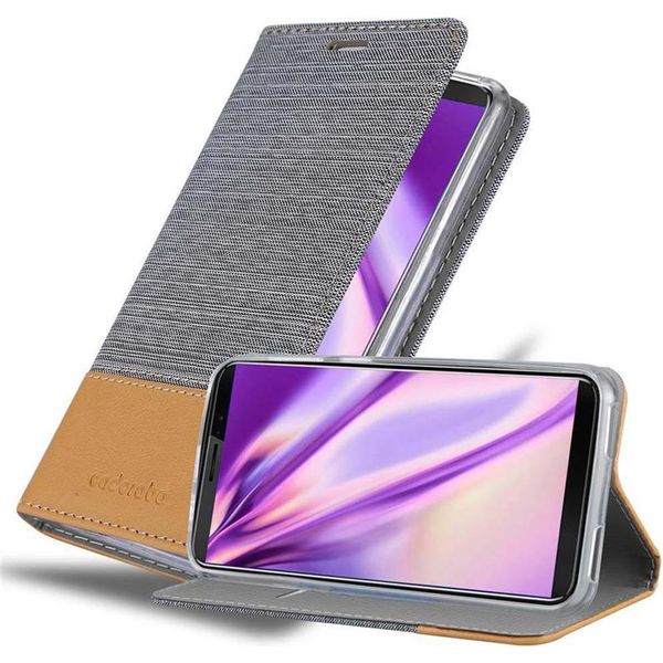 Cadorabo Custodia Per Cubot J3 Pro Custodia Protettiva In Grigio Custodia Per Cellulare Custodia A Libro Cover-image
